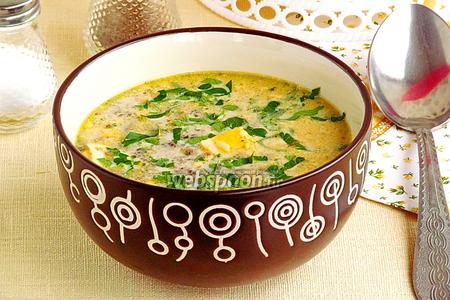 Фото рецепта Брюссельский суп из шампиньонов