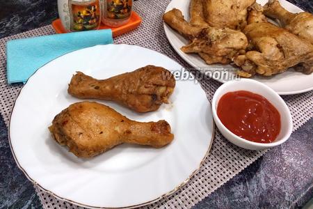 Фото рецепта Куриные окорочка с соевым соусом и майонезом в духовке