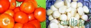 Помыть помидоры и чеснок