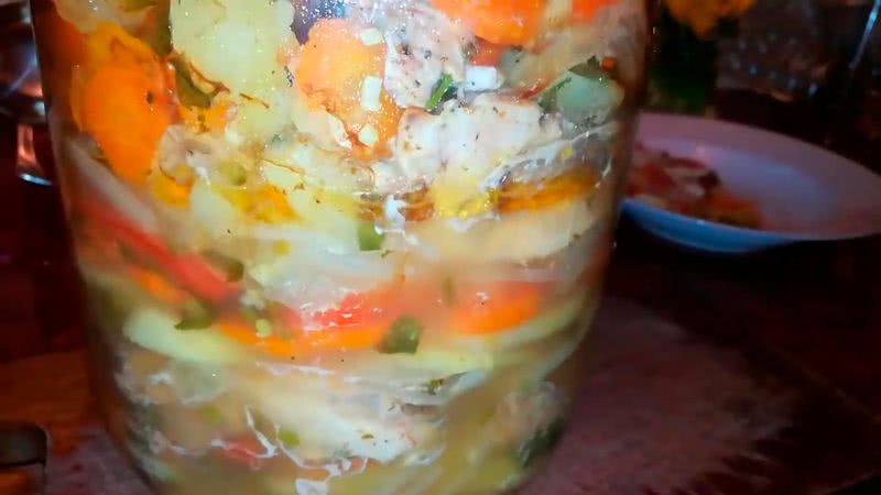 курица и картошка в банке