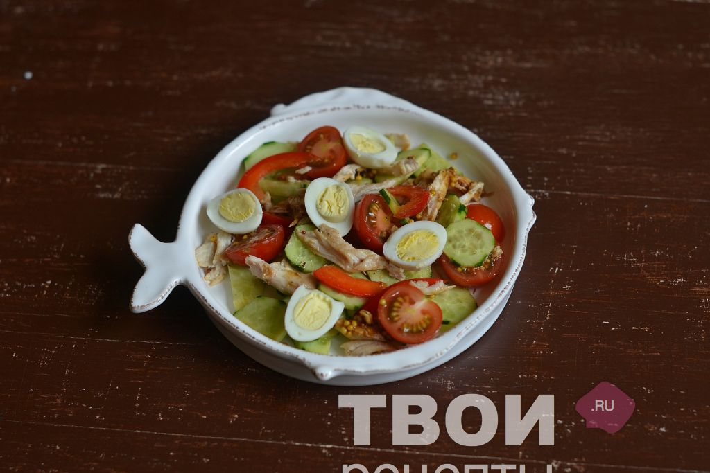 Салат с перепелиными яйцами