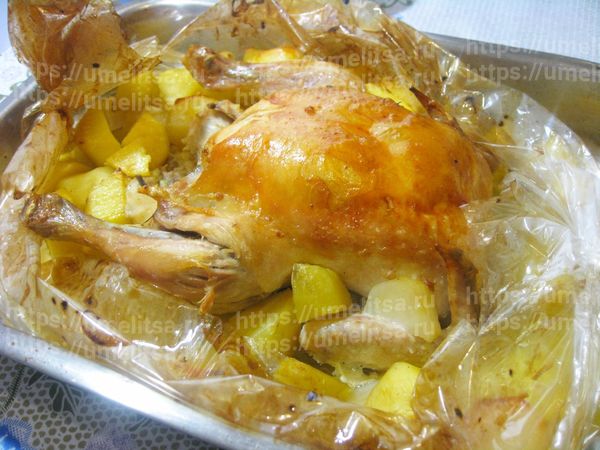 курица с картошкой в рукаве в духовке рецепт