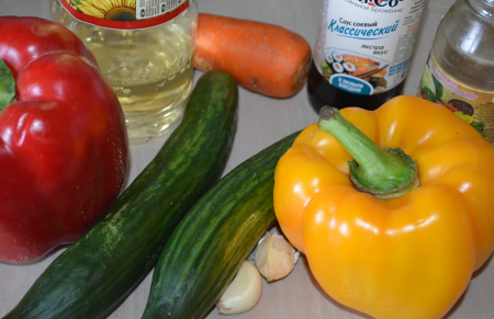 Ингредиенты для салата из фунчозы