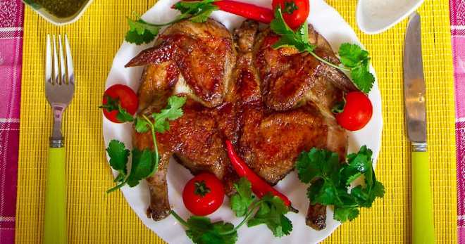Цыпленок табака - рецепт вкусного грузинского блюда