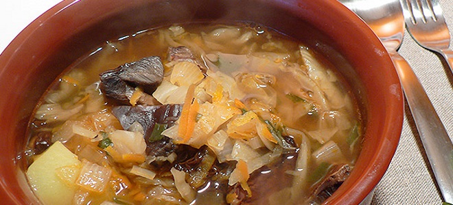 грибной суп с квашеной капустой