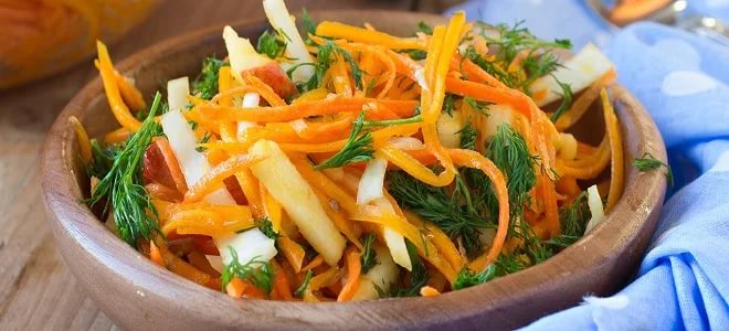 Салат из капусты яблока и моркови - рецепт