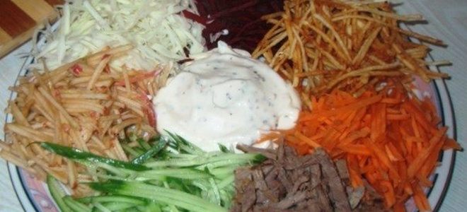 салат радуга рецепт с кириешками