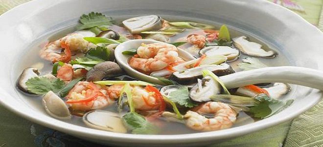 Постный суп с морепродуктами - рецепт