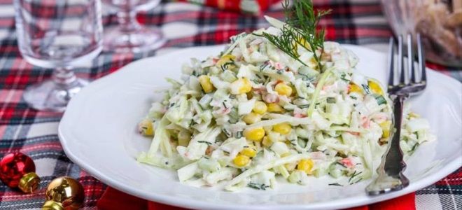 крабовый салат с капустой и кукурузой рецепт
