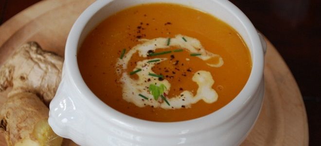 тыквенный суп пюре со сливками и имбирем