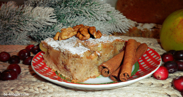 Пирог с корицей и орехами, рецепт, фото