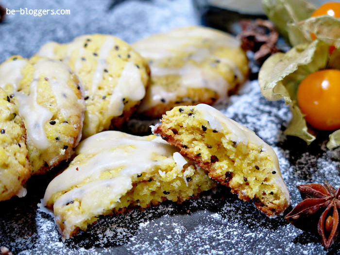 Глазированное лимонное печенье с семенами чиа, рецепт, фото