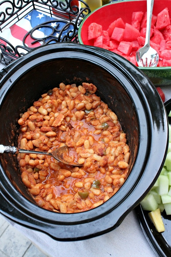 Bacon and Brown Sugar Slow Cooker Baked Beans