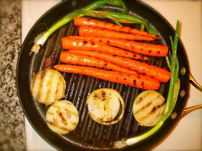 как жарить овощи на сковороде гриль