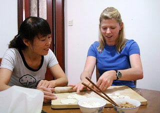 Our Guest Making Dumplings