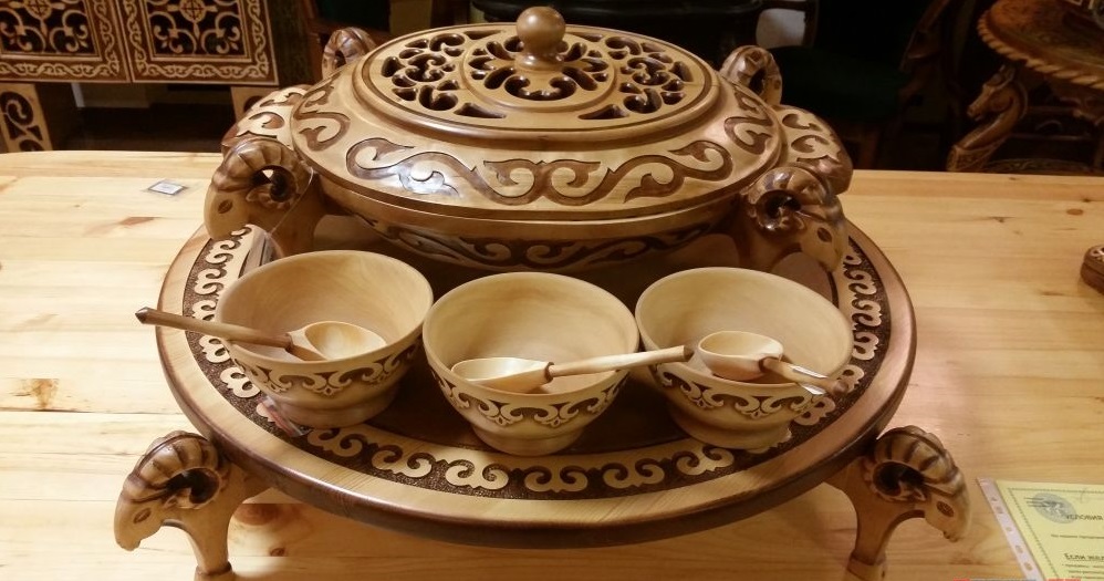 казахская деревянная посуда