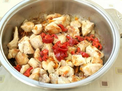 Рецепт тушеных овощей с куриным филе. Тушеная курица с овощами